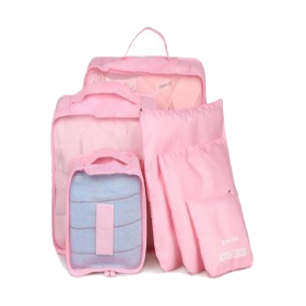 Portable Travel Luggage Packing Cubes (Color: Pink)
